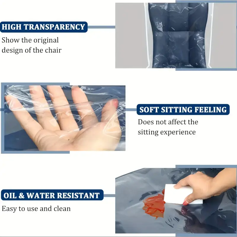 1/2/4pcs Clear EVA Seat Protectors For Dining Room, Waterproof And Dustproof Chair Slipcover.Plastic Dining Chair Covers