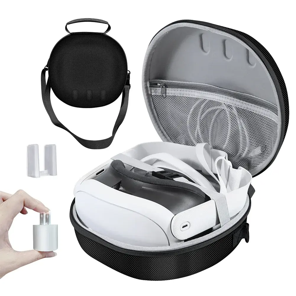 EVA Carrying Case for Meta Quest 3 Headset Storage Bag Shockproof Protective Bag with Shoulder Strap VR Glasses Accessories