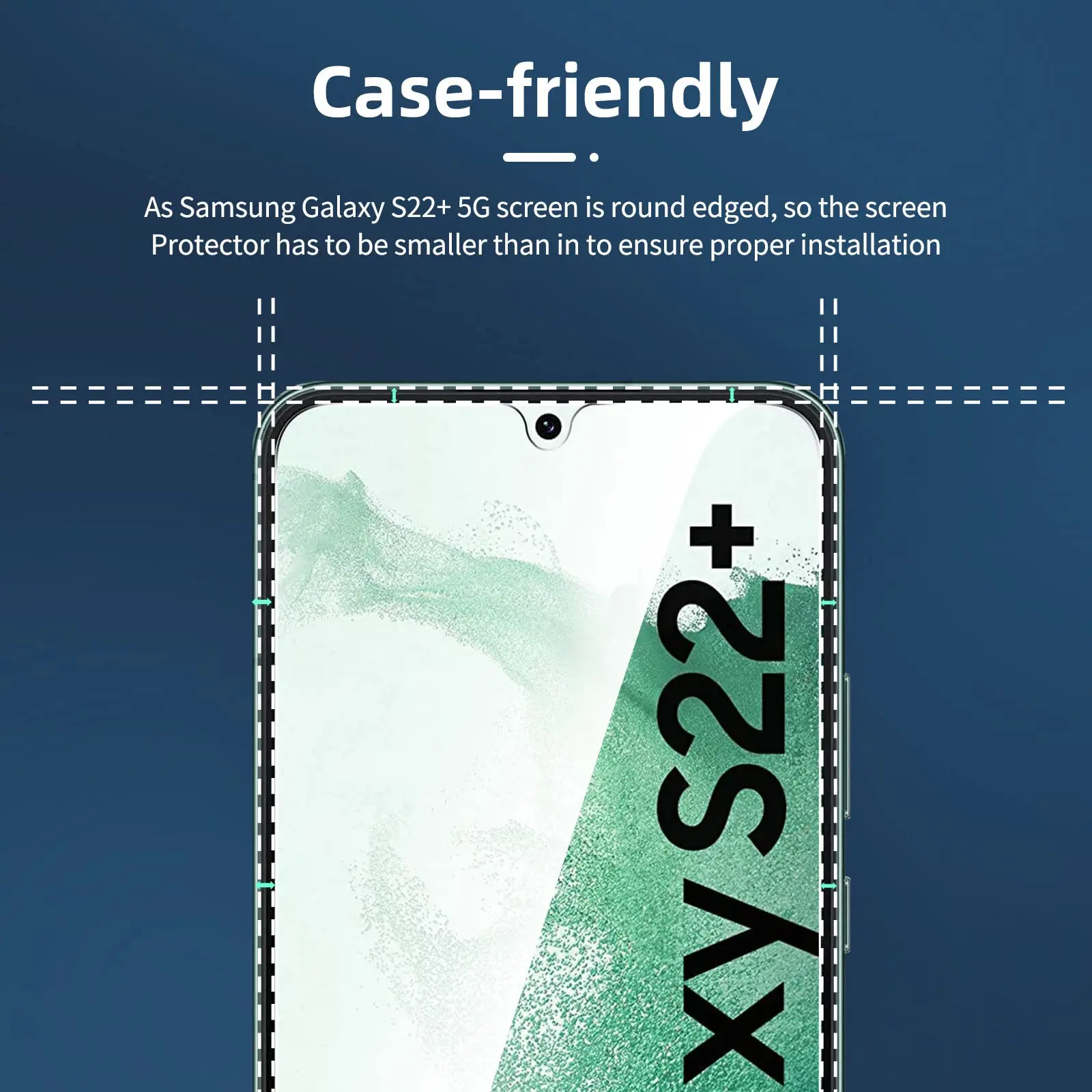 Screen Protector For Samsung Galaxy S22 Plus 6.6 inch Tempered Glass HD Crystal 9H High Aluminum Fingerprint Unlock