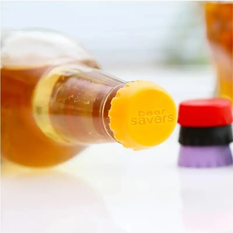 6pcs Reusable Silicone Can Lids Beverage Covers Protectors Beer Savers Silicone Sealing Bottle Cap Leak-proof Sealing Lid
