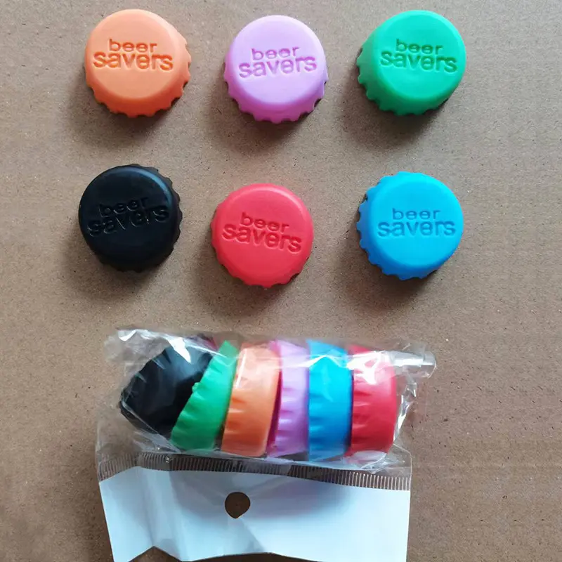 6pcs Reusable Silicone Can Lids Beverage Covers Protectors Beer Savers Silicone Sealing Bottle Cap Leak-proof Sealing Lid