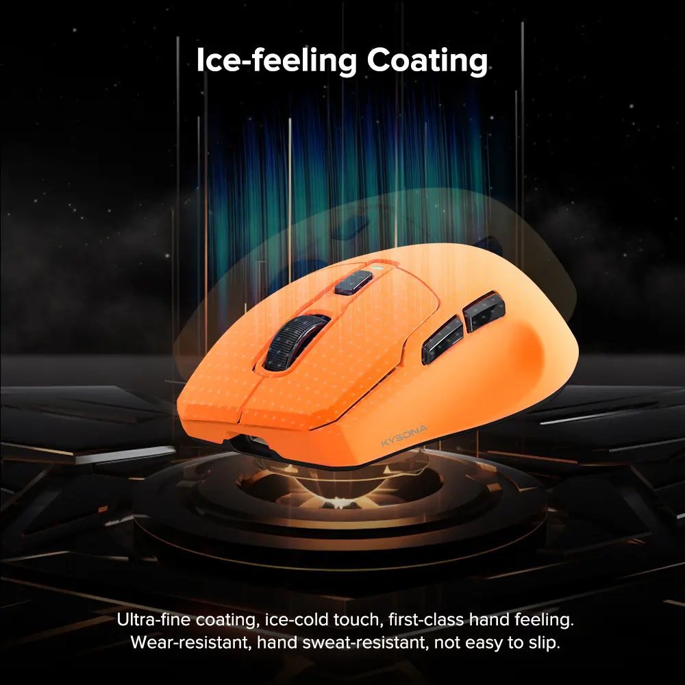 KYSONA Uranus PRO Wireless Gaming Mouse 8K Polling Rate PAW3395 Optical Sensor 26k DPI 54g Ultra-Lightweight Tri-Mode Connection