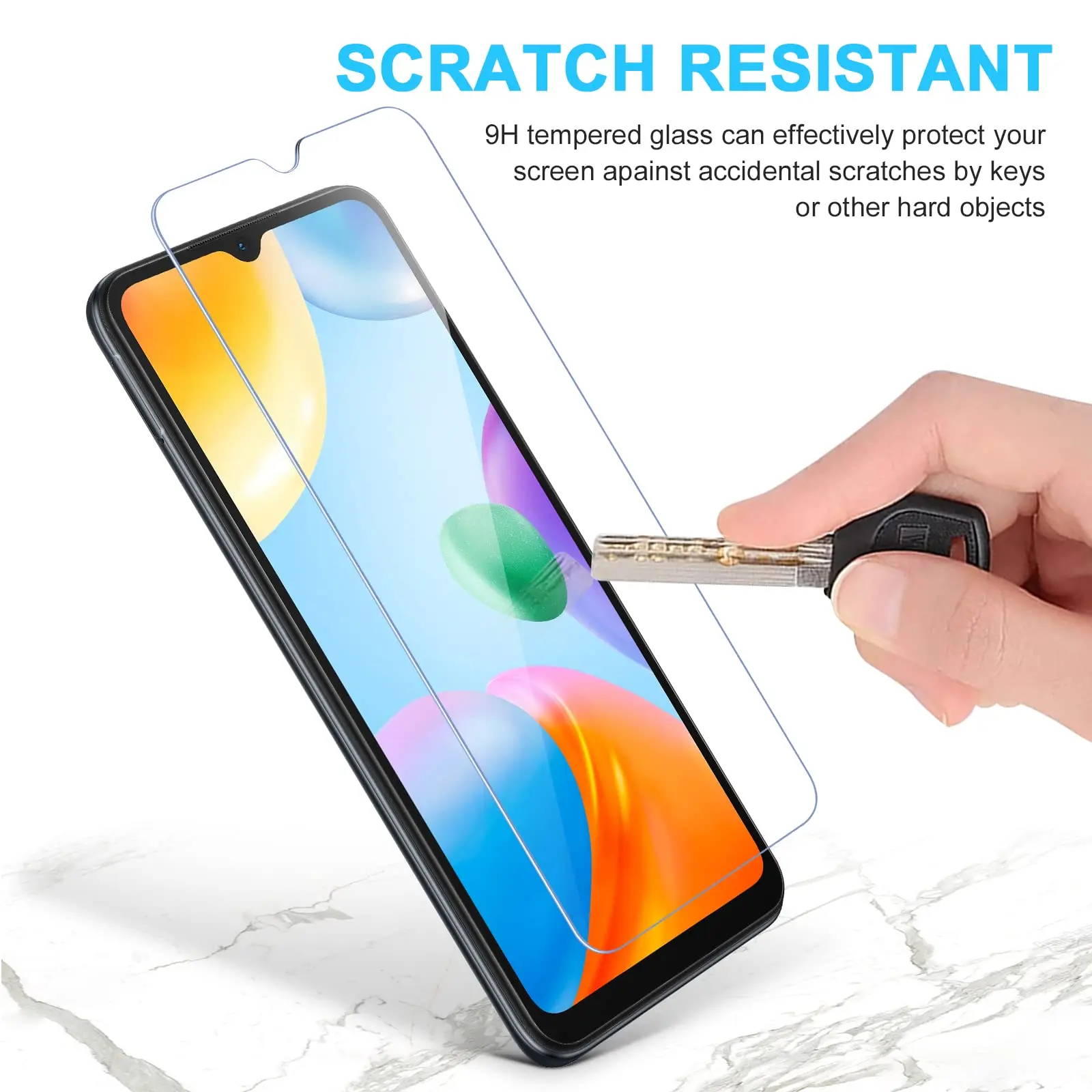 Screen Protector For Redmi 10C Xiaomi, Tempered Glass HD Crystal  9H Anti Scratch Case Friendly Mica High Aluminum