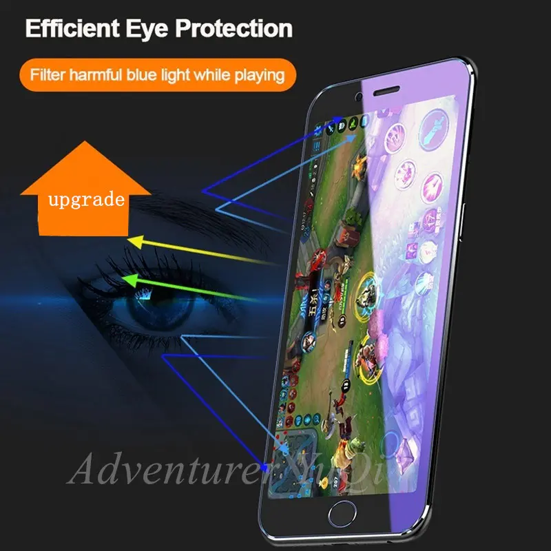 2pcs Anti Blue Ray Light Tempered glass For iPhone 17 Air 16e 16 15 14 13 12 11 Pro Max XR XS X 7 8 6 6S Plus Screen Protector