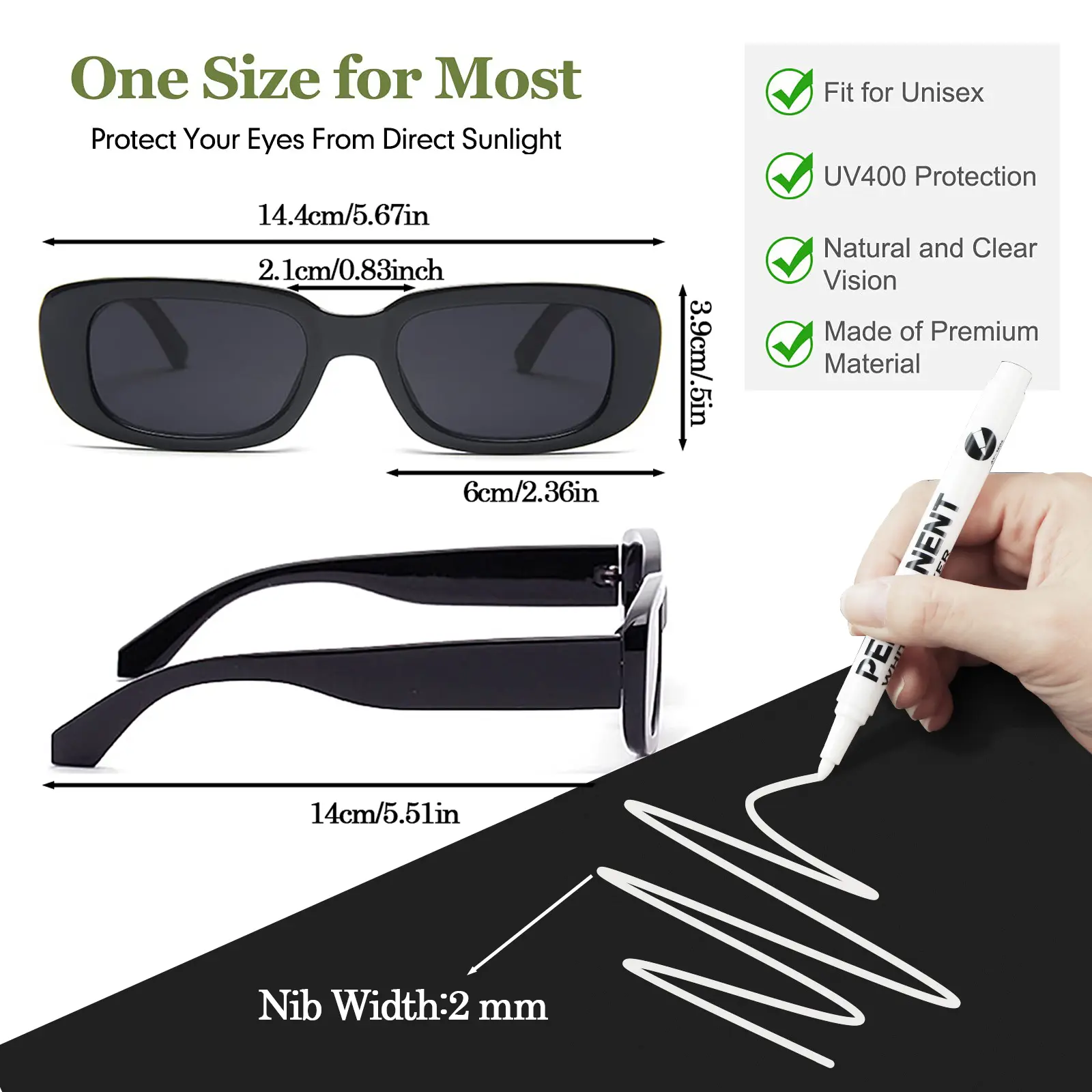 12-100 PCS Wedding Sunglasses Custom Sunglasses with Pens Retro Square DIY Glasses for Parties Birthday Wedding Party GRAD 2025