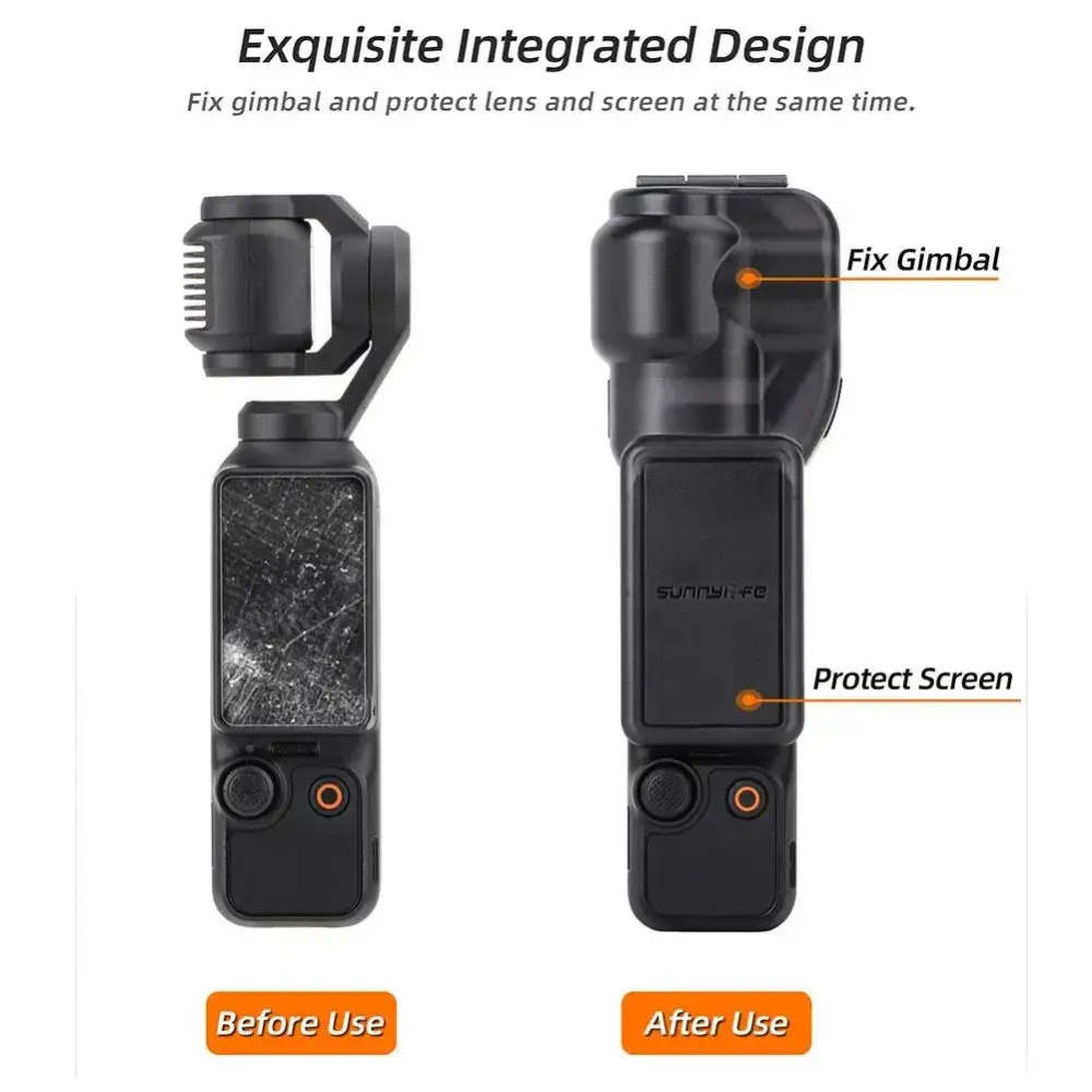 For DJI Osmo Pocket 3 Silicone Protective Cover Gimbal Lens Screen Protective Case Accessories Camera Protective Cover