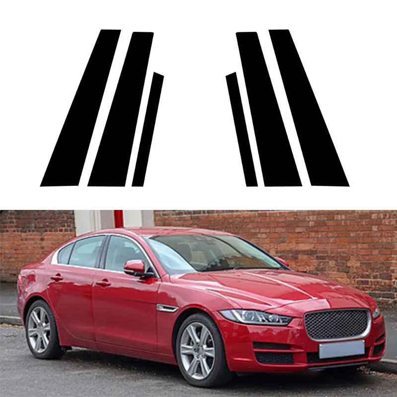 Glossy Black for Jaguar XF X260 XE X760 2015 2016-2023 Polished Pillar Posts Car Window Trim Cover BC Column Stickers