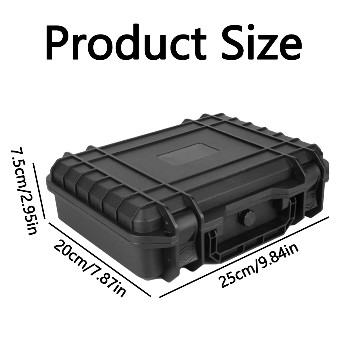 Black durable hard protective box, made of PP plastic, suitable for carrying cases for cameras, A-ZMT