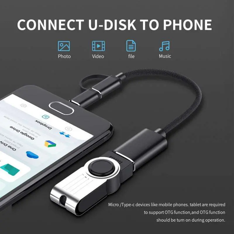 Type-c Android Two-in-one OTG Android USB3.0 U Disk Adapter Cable Mobile Phone Charging Cable USB Cable