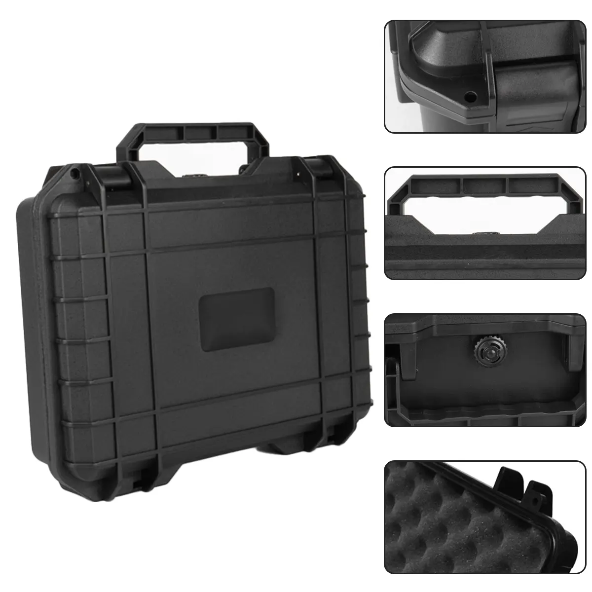 Black durable hard protective box, made of PP plastic, suitable for carrying cases for cameras, A-ZMT