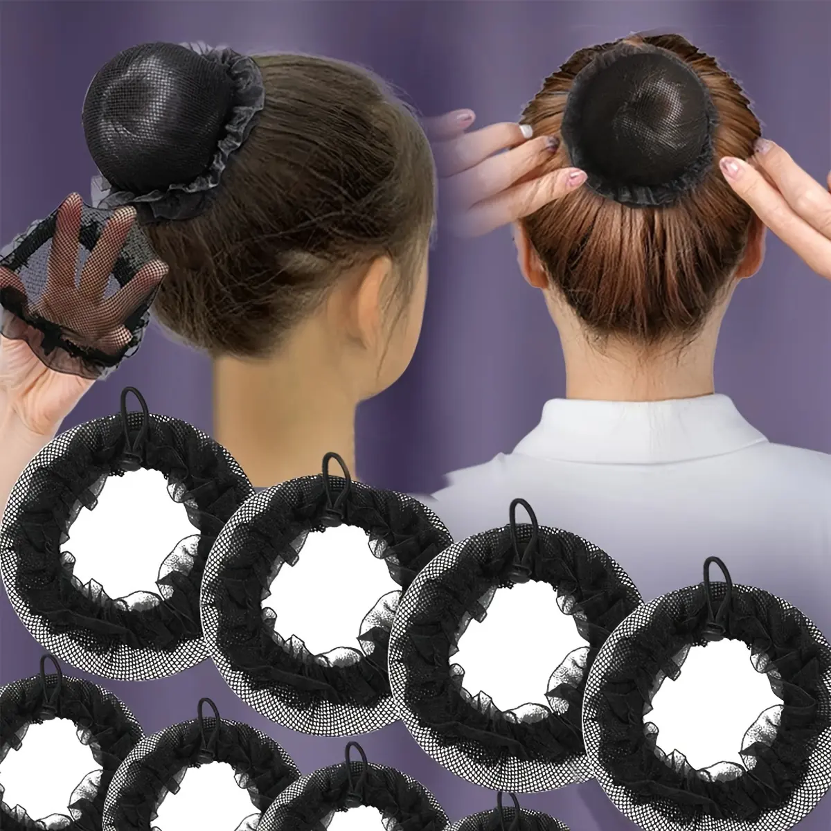 Invisible hair net hair bun hair clip hair cover for adults, flight attendants, nurses, ballerinas, and dancers, with a hair hai