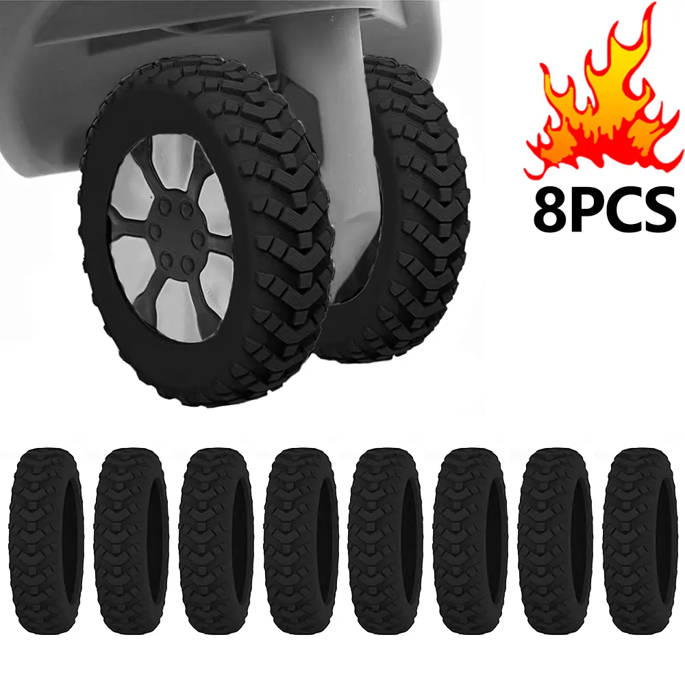 TravelLuggage Caster Shoes Silicone Suitcase Wheels Protection Cover withSilent Sound Reduce Noise Trolley Box Casters CoverA-DH