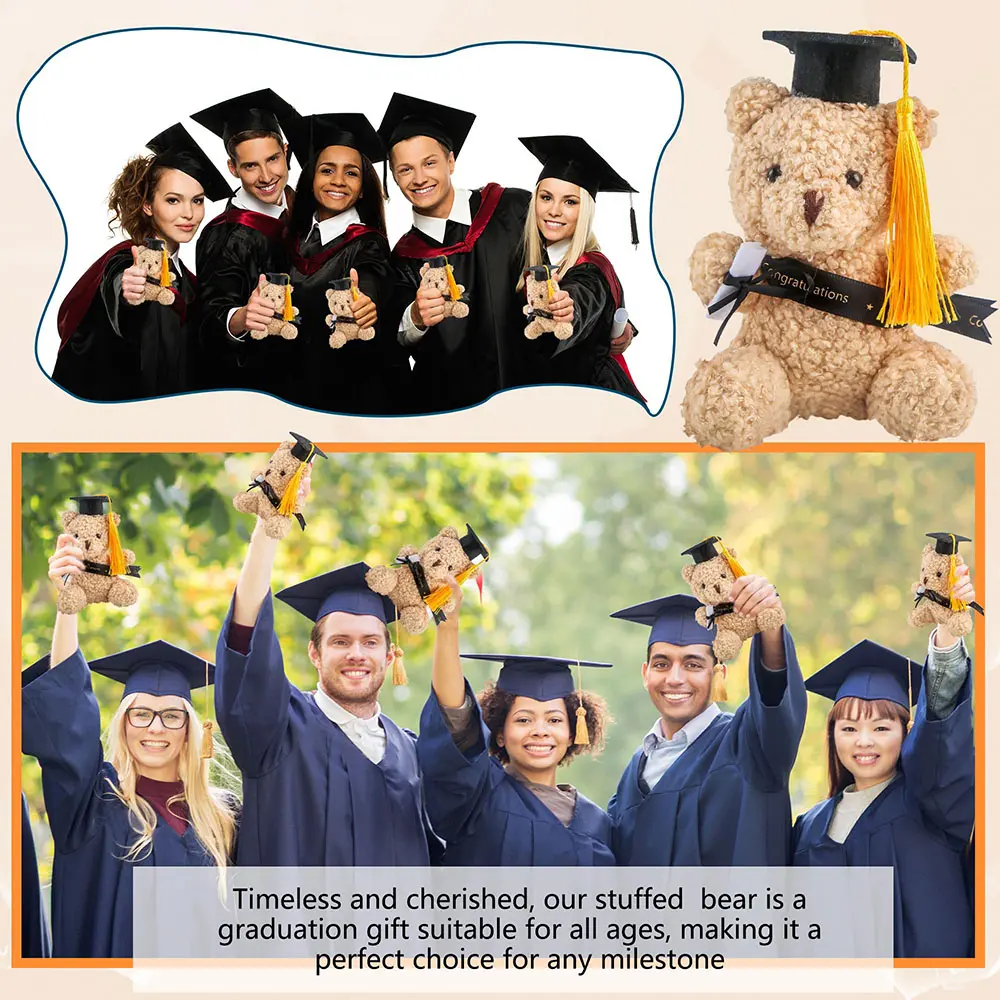 5-50 Pcs Graduation Bears Plush Bears Bulk Stuffed Animal for Kindergarten Gifts Primary School College High School Party Favors