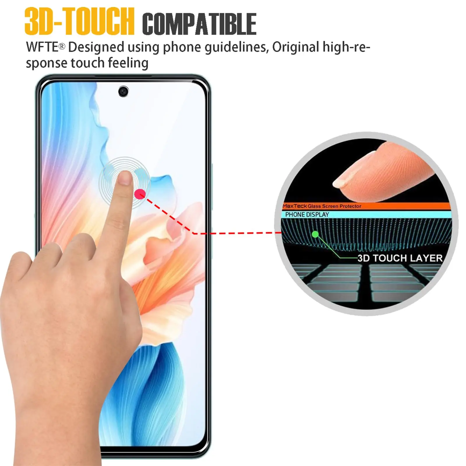 Screen Protector For OPPO A79 5G, Tempered Glass HD Crystal  9H Anti Scratch Case Friendly Mica High Aluminum