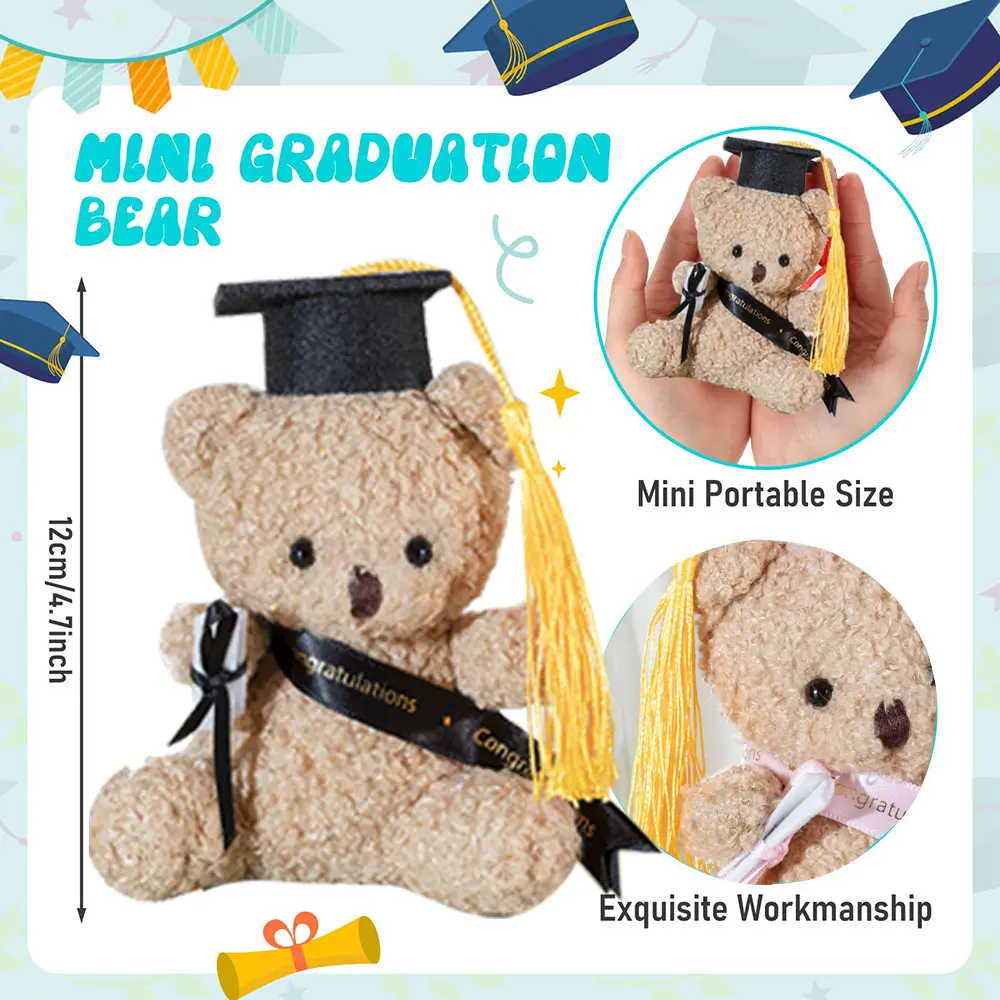 5-50 Pcs Graduation Bears Plush Bears Bulk Stuffed Animal for Kindergarten Gifts Primary School College High School Party Favors