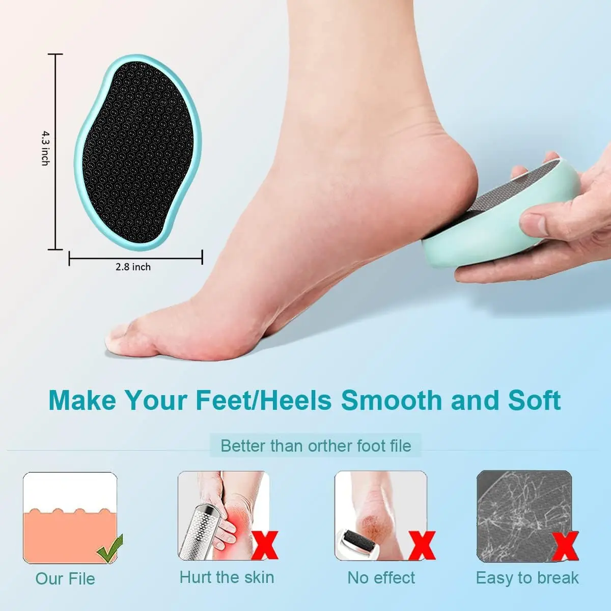 Nano Crystal Glass Foot File Callus Remover Shaver Dead Hard Cracked Thick Dry Skin Remover Pro Foot Heel Rasp Pedicure Tool