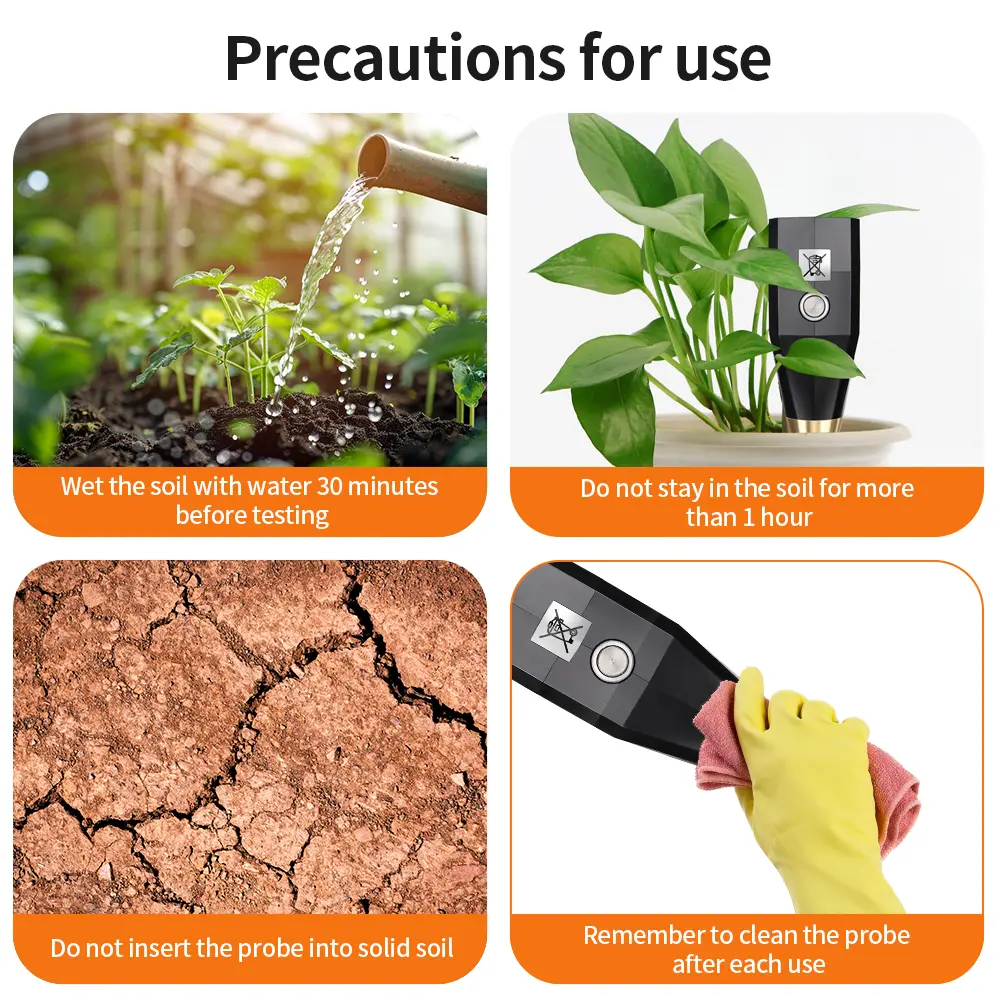Portable Soil Meter Professional Moisture PH 2 in 1 Soil Detector Waterproof Hygrometer Acidity Detector for Garden Greenhouse