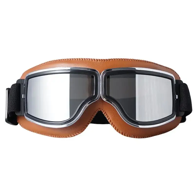 Windproof Motorcycle Helmet Glasses Leather Safety Protective Anti-glare Motocross Cross-country Steampunk Glass Various Styles