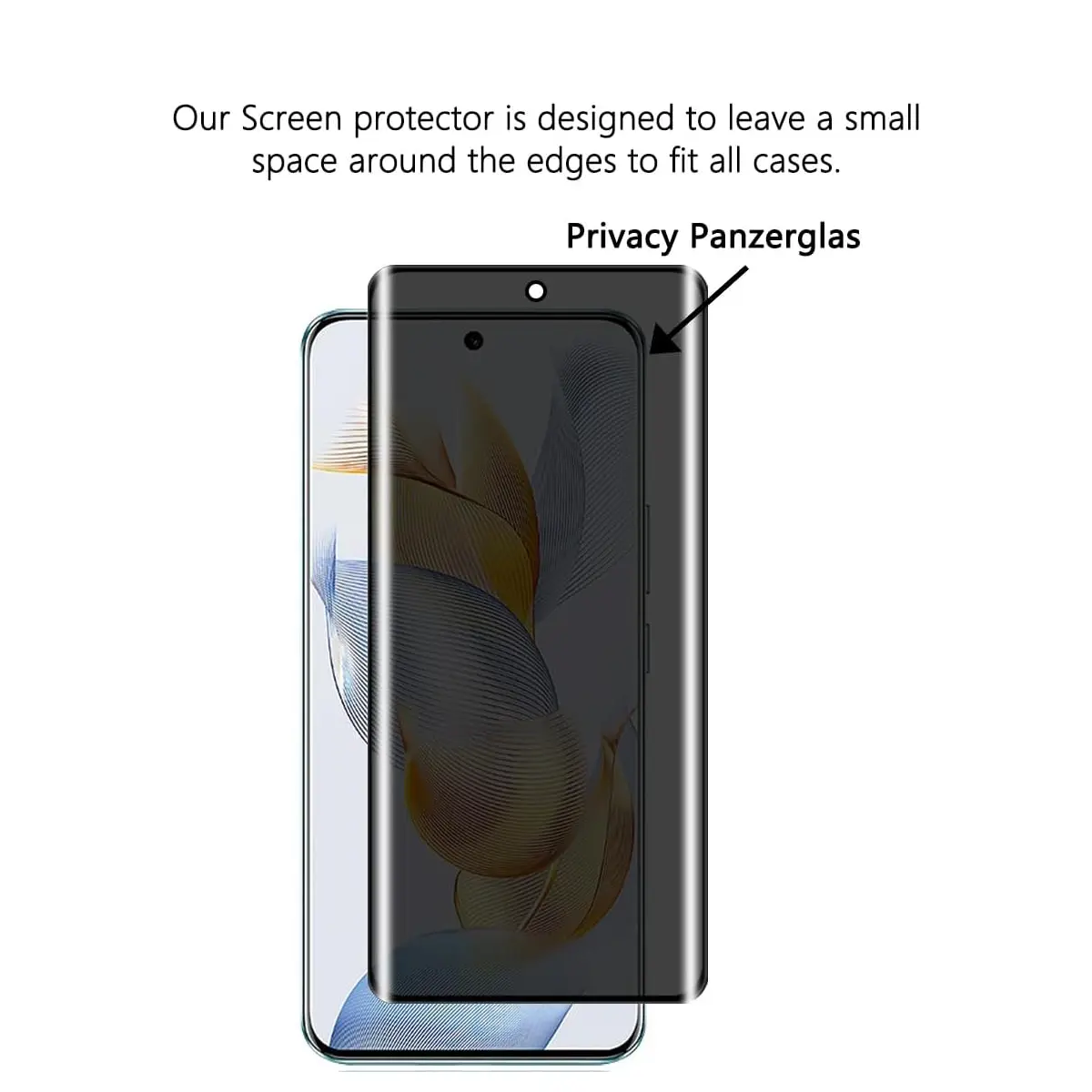 Anti Spy Screen Protector For HONOR 90, 3D Privacy Tempered Glass 9H Peep Case Friendly High Aluminum