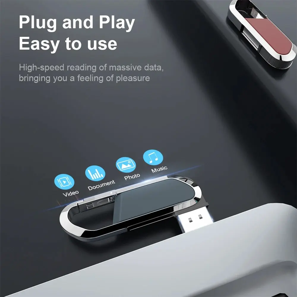 Hot Sale Metal USB Flash Drive 64gb Memory Stick Black Waterproof Pen Drive 128gb Personalized Portability Pendrive
