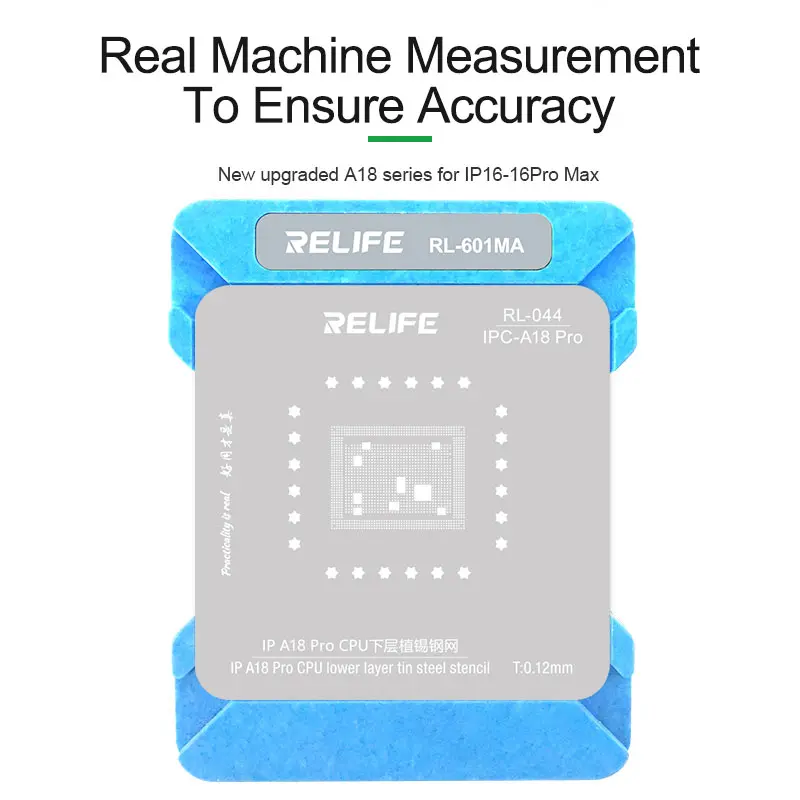 RELIFE RL-601MA Universal CPU Reballing Stencil Platform For A8-17-A18 IP6~15-16 Pro Max IC Chip Planting Tin Template Fixture