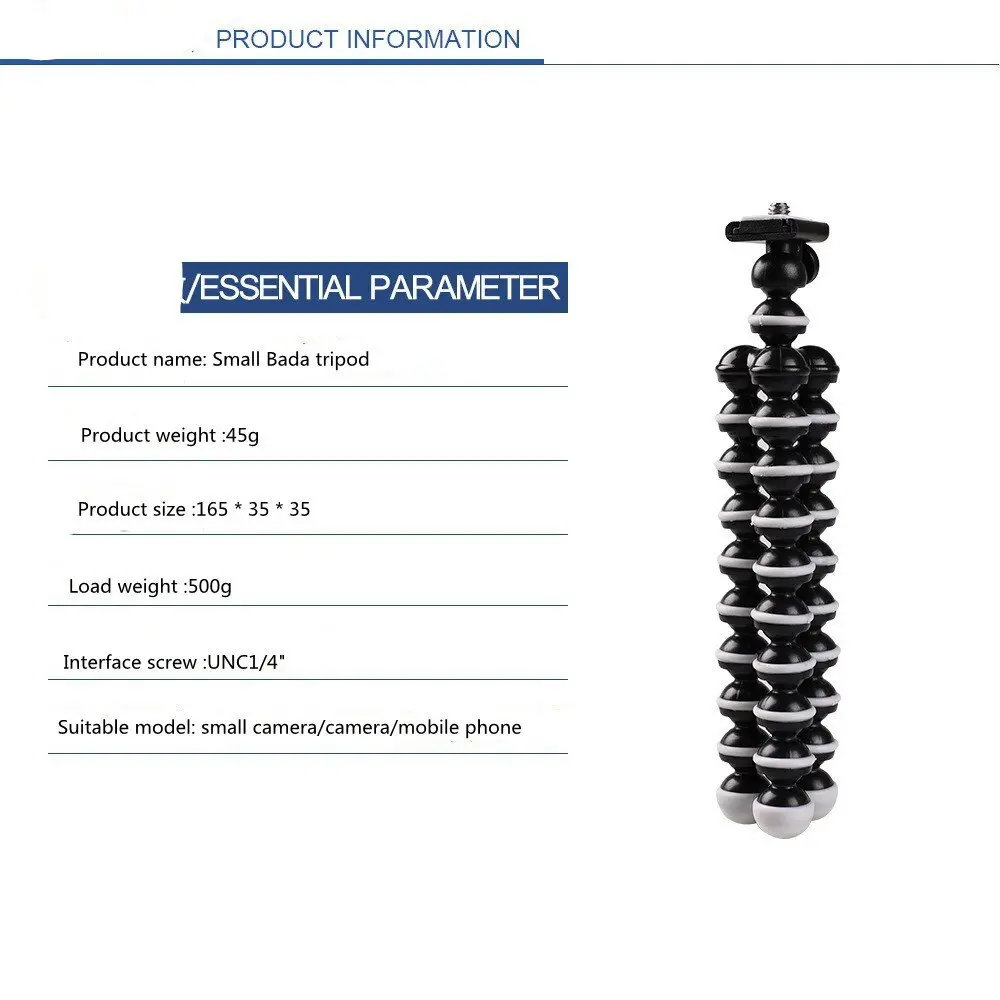 Mini Octopus Tripod Holder Universal Smartphone Sports Camera Stand With Clip Mobile Phone Tripod Gorillapod For iPhone Huawei