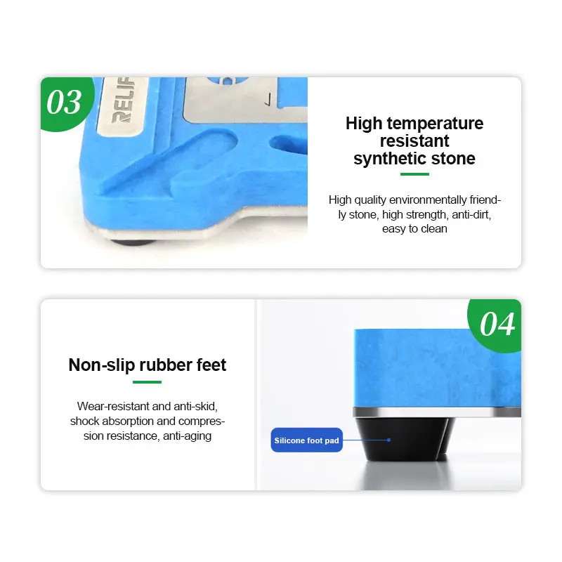 RELIFE RL-601MA Universal CPU Reballing Stencil Platform For A8-17-A18 IP6~15-16 Pro Max IC Chip Planting Tin Template Fixture