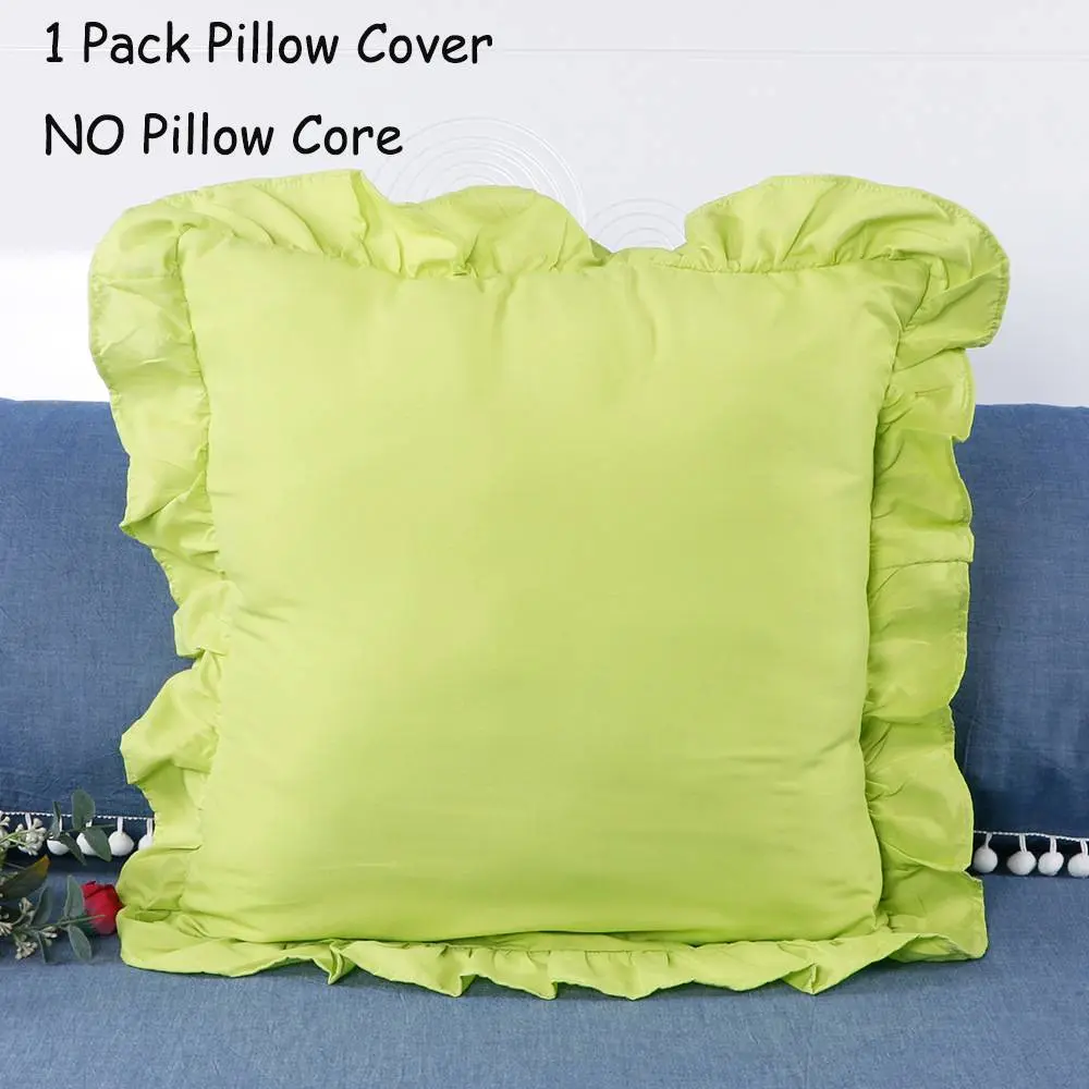 1 Pack Ruffled Pillow Cover , No Pillow Core,Solid Cube Pillow Case,Envelope pockets Easy  put, 40*40cm/45*45cm