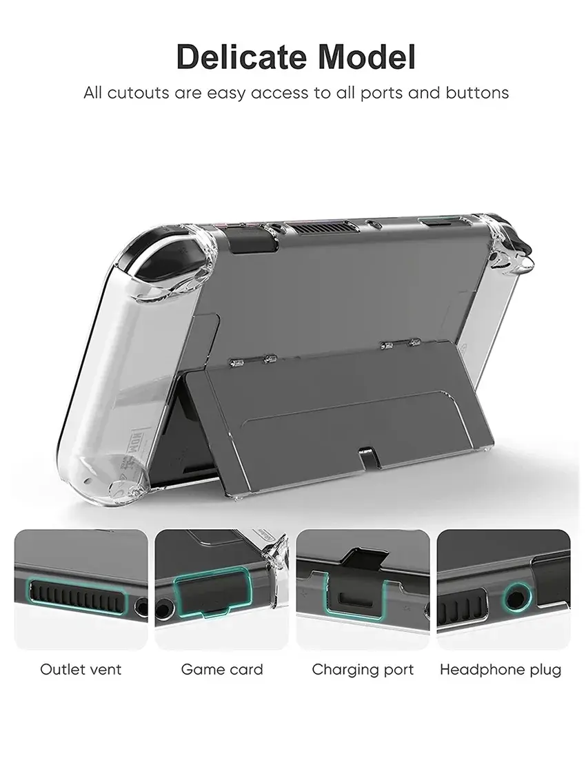 Transparent Durable Storage Case for OLED Gaming Device – Protective Hard Shell Cover