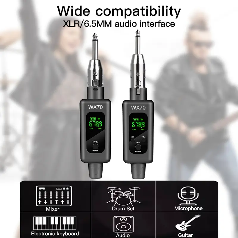 Professional UHF Wireless Microphone Converter Wireless System XLR Transmitter and Receiver Support 0V 48V Mics