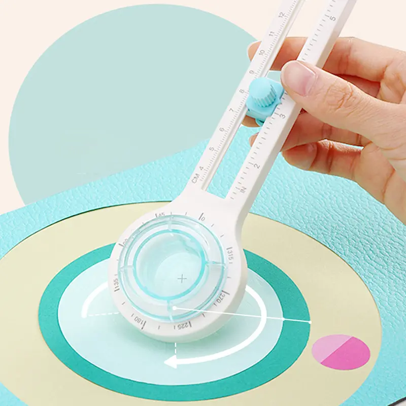 1pc 360 Degree Handmade Round Gauge Cutter, Manual Paper Rotary Cutting Tool,  Cutting Round Diameter 3.14 Inch - 12.59 Inch