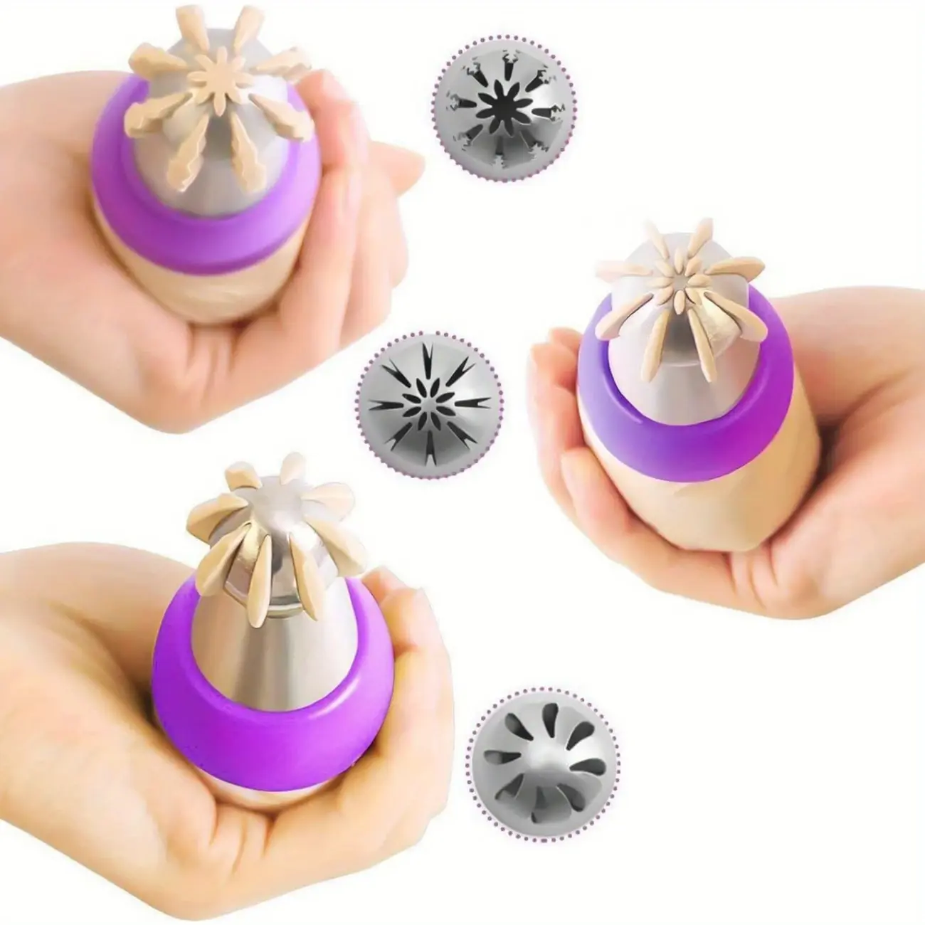 4pcs Stainless Steel Russian Piping Ball Tips Frosting Icing Piping Nozzles Set Cake Decorating Tips Kit for DIY Baking Supplies