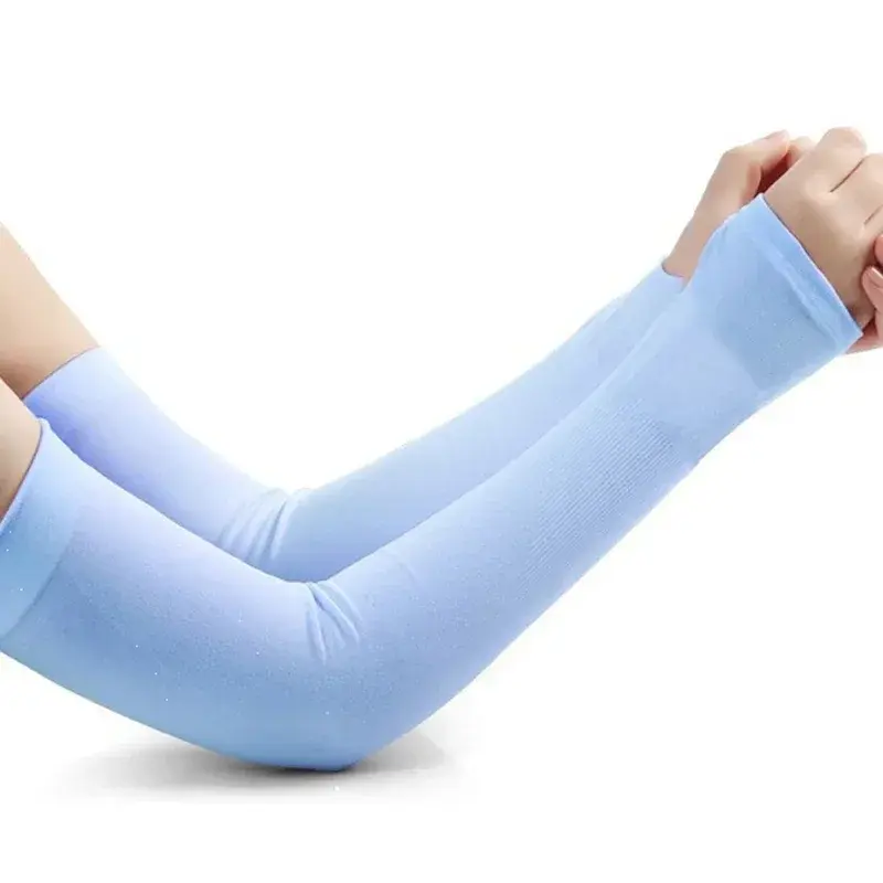 Ice Silk Sleeve Sunscreen Cuff Arm Sleeves Uv Sun Sunburn Protect Anti-Slip Summer UPF50 Gloves Outdoor Support Running Fishin