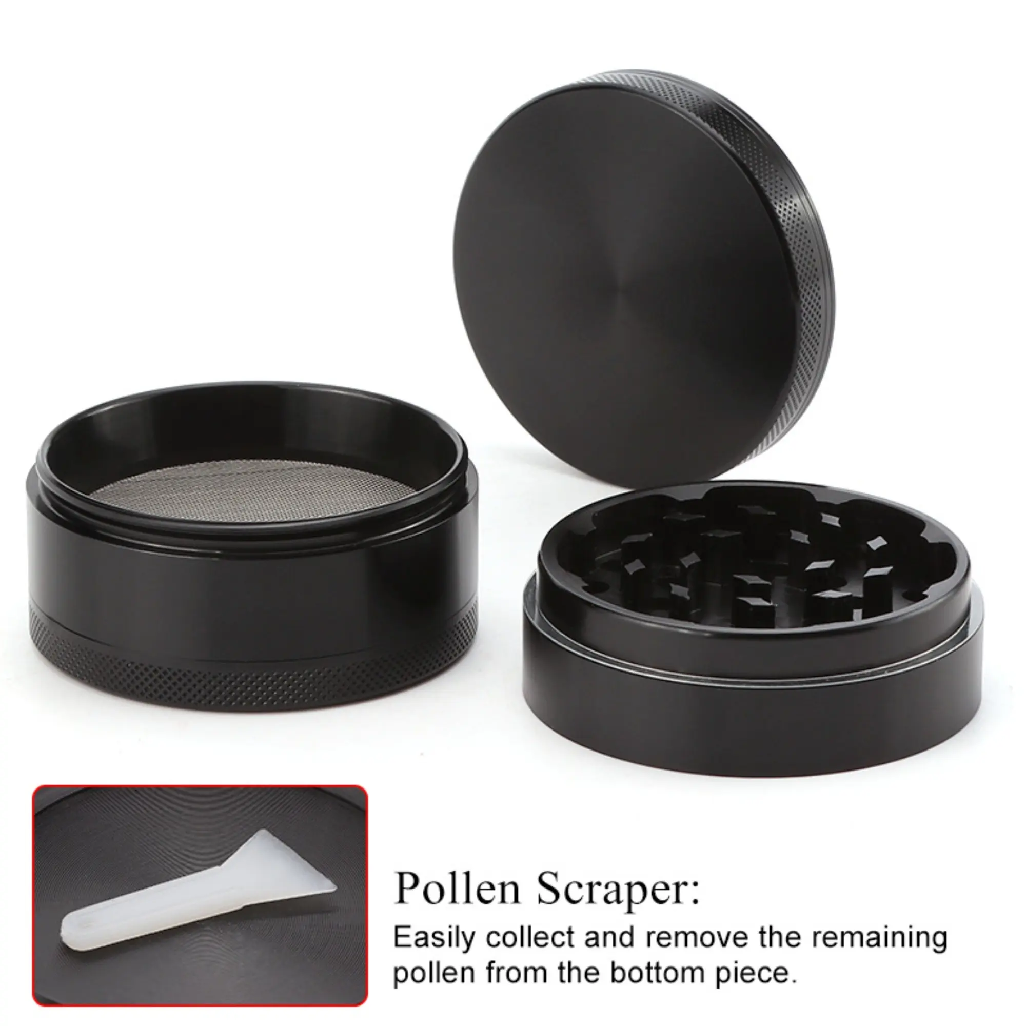 Four layer flat plate 63MM aluminum alloy smoke grinder