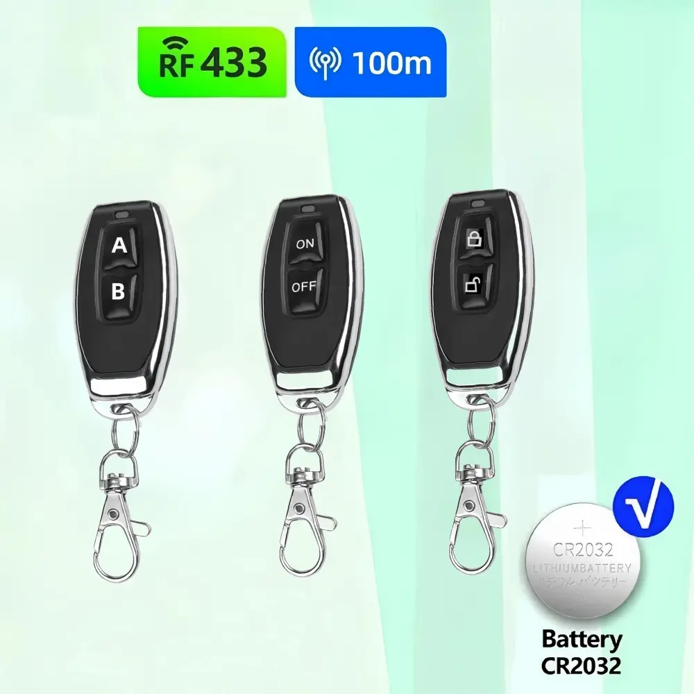 Wireless Remote Switch,2 Channel Waterproof Remote Control Switch,433Mhz Transmitter with Receiver Use for Electric Doors Lights