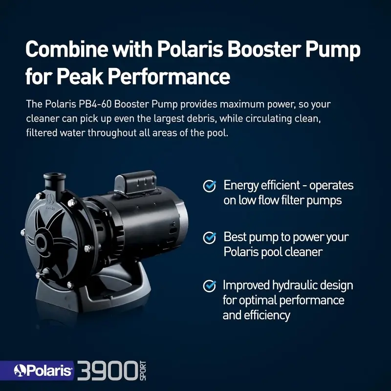 Polaris Vac-Sweep 3900 Sport Pressure Inground Pool Cleaner, Triple Jet Powered, with a Dual Chamber SuperBag for Debris