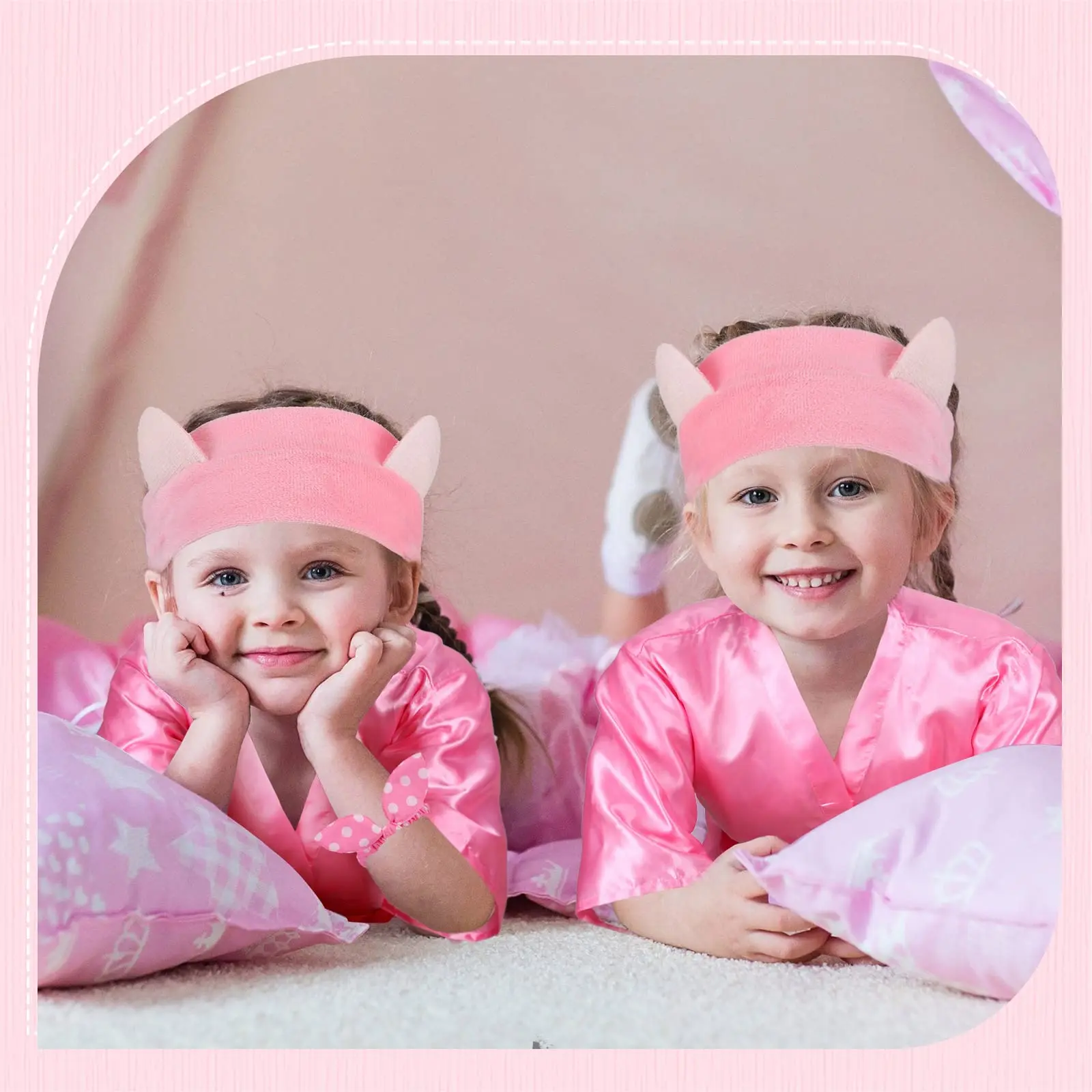 5/10 Set Spa Party Robe Kimono Girl Bathrobe Satin Silk Birthday Slumbers Disposable Child Party Favors with Headband/Blindfold