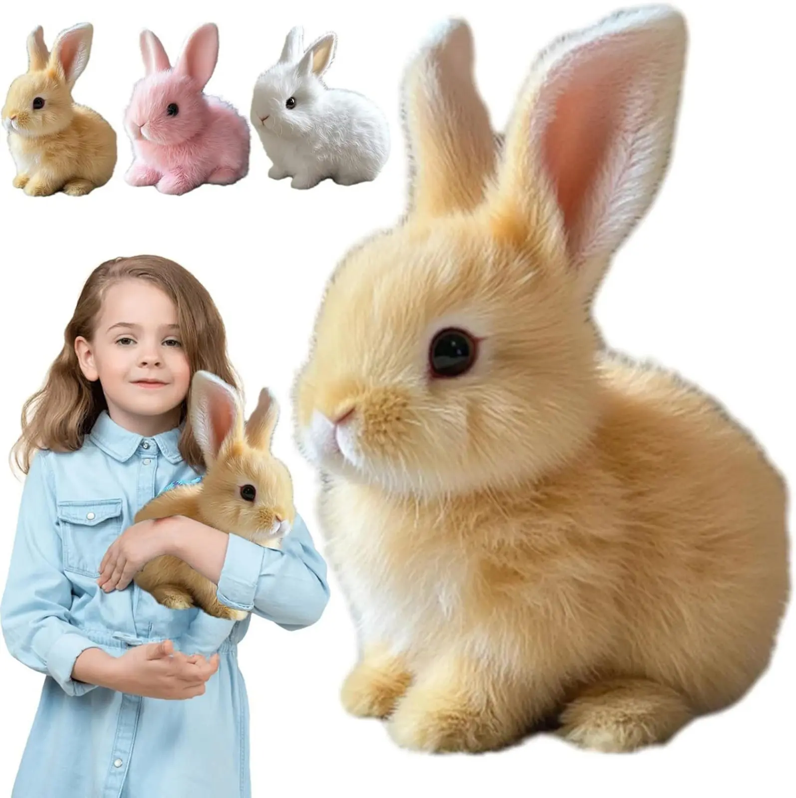 Bunny My Realistic Bunny Toy Realistic Interactive Bunny Toy  Jumps, Twitches And Shakes Ears, Lifelike Bunny Moves, Happy Bunny