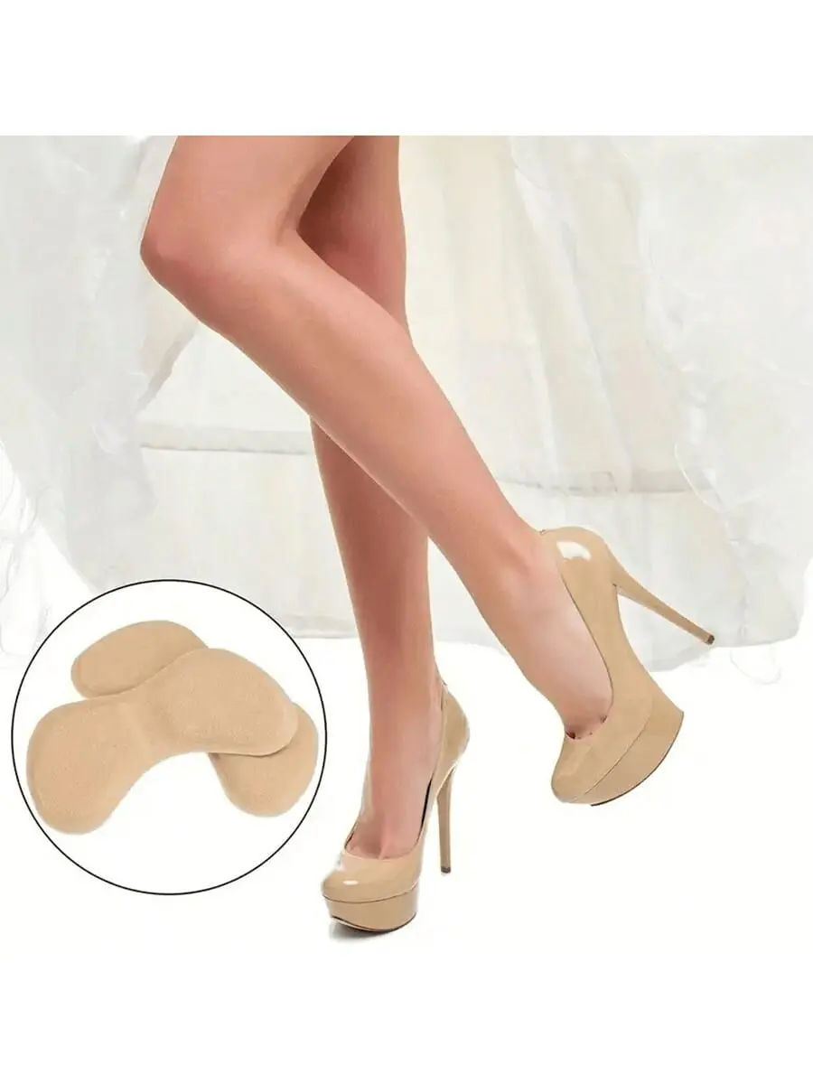 4 Pairs Heel Insoles Pads Patch Pain Relief Anti-wear Cushion Feet Care Heel Protector Adhesive Back Sticker Shoes Insert Insole