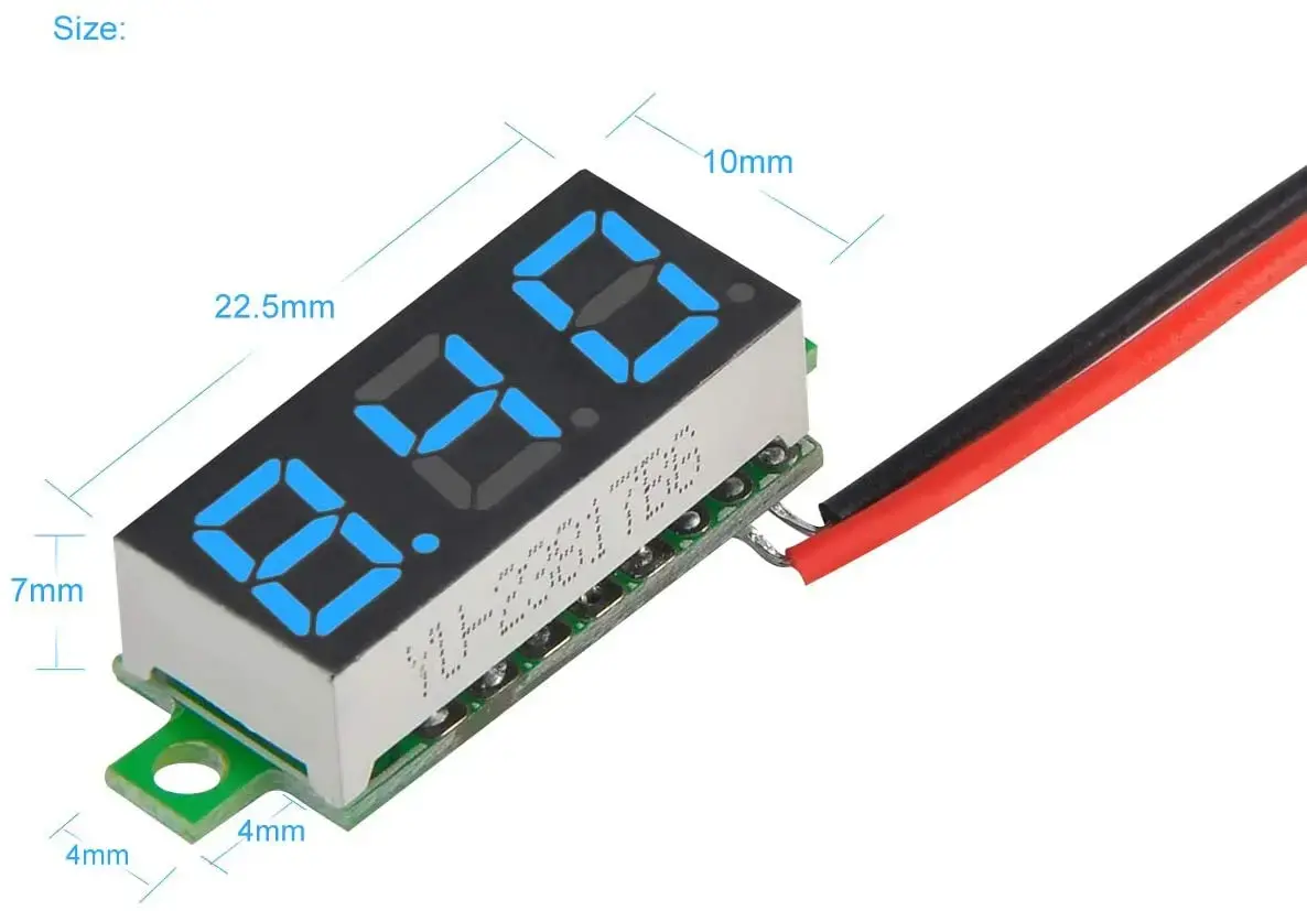 High-Precision 0.28" Digital Voltmeter – Waterproof Design for Automotive and Solar Applications