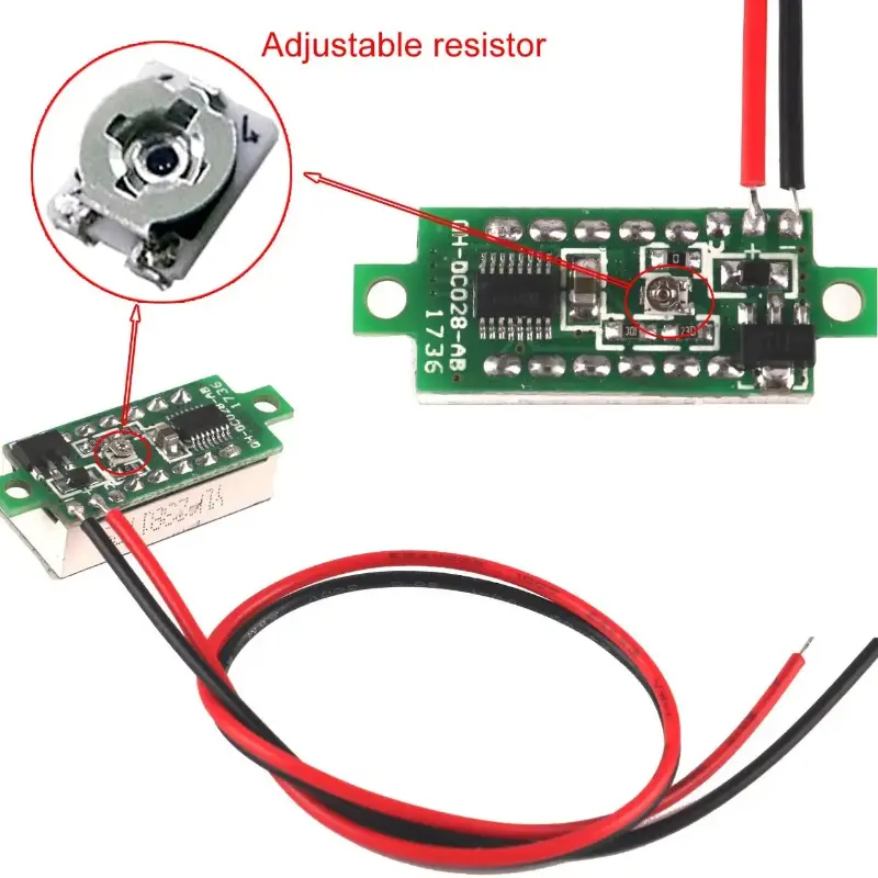 High-Precision 0.28" Digital Voltmeter – Waterproof Design for Automotive and Solar Applications