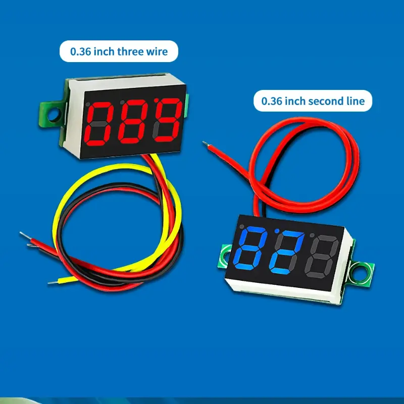 High-Precision 0.28" Digital Voltmeter – Waterproof Design for Automotive and Solar Applications