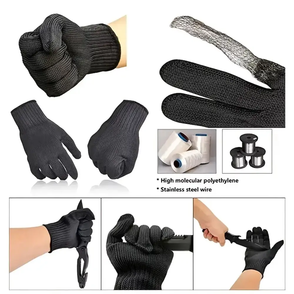 Anti-Cutting Safety Protective Gloves 1 Pair Stainless Steel Wire Cut Resistant Bird Training Anti-Bite Gloves