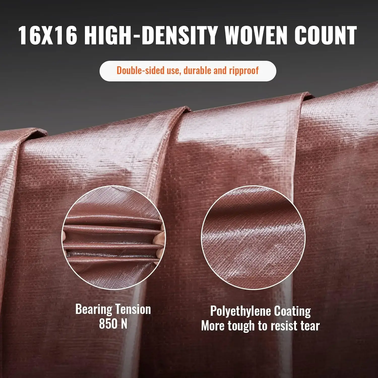 Tarp Heavy Duty Waterproof 10x12 ft, 16 Mil Extra Thick Plastic Poly Tarp Cover
