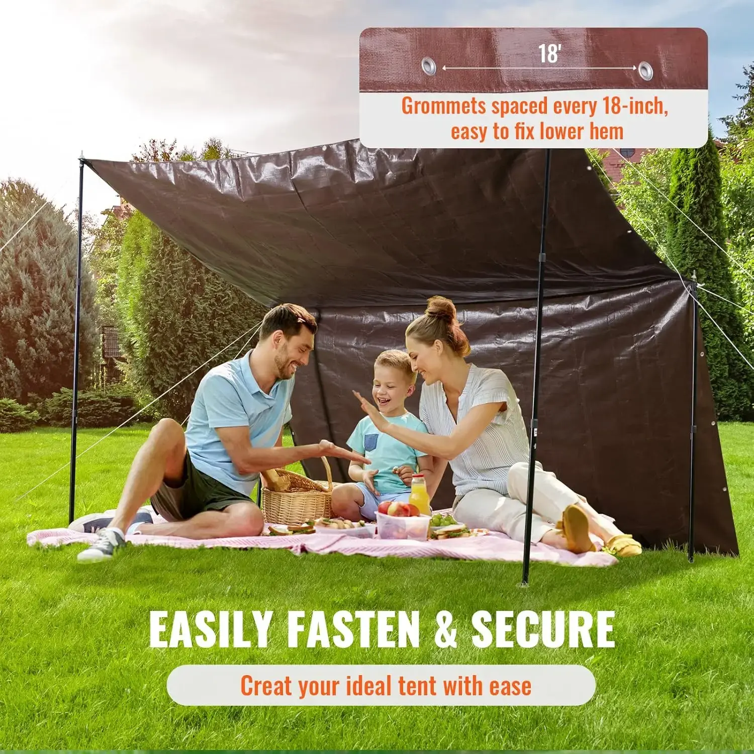 Tarp Heavy Duty Waterproof 10x12 ft, 16 Mil Extra Thick Plastic Poly Tarp Cover