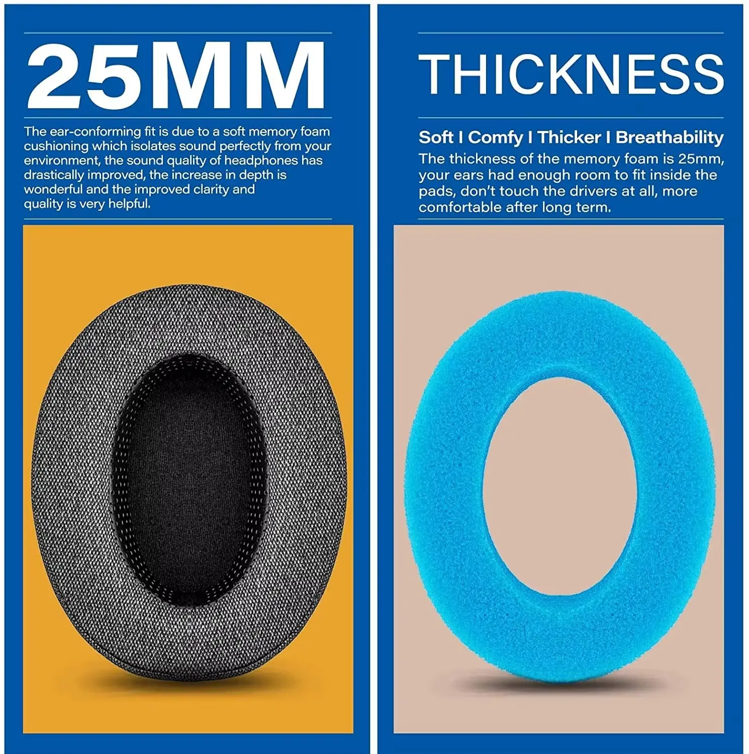 Ear pads Compatible with MDR 7506,V6,V7,MDR-CD900ST,G PRO X,Cloud 2,Cloud Pro,Cloud Alpha,Cloud Stinger,Cloud Flight Headphones