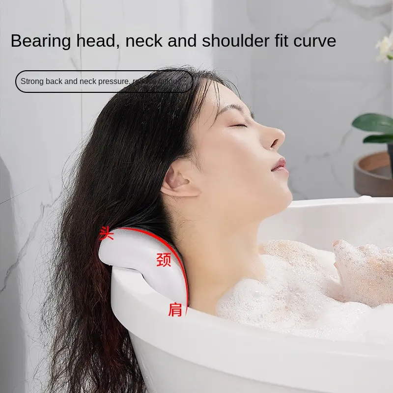 Non-Slip Bathtub Pillow with Silicone Sponge & Waterproof PU Cover – Universal Bath Pillow for Spa, Relaxation, Shower