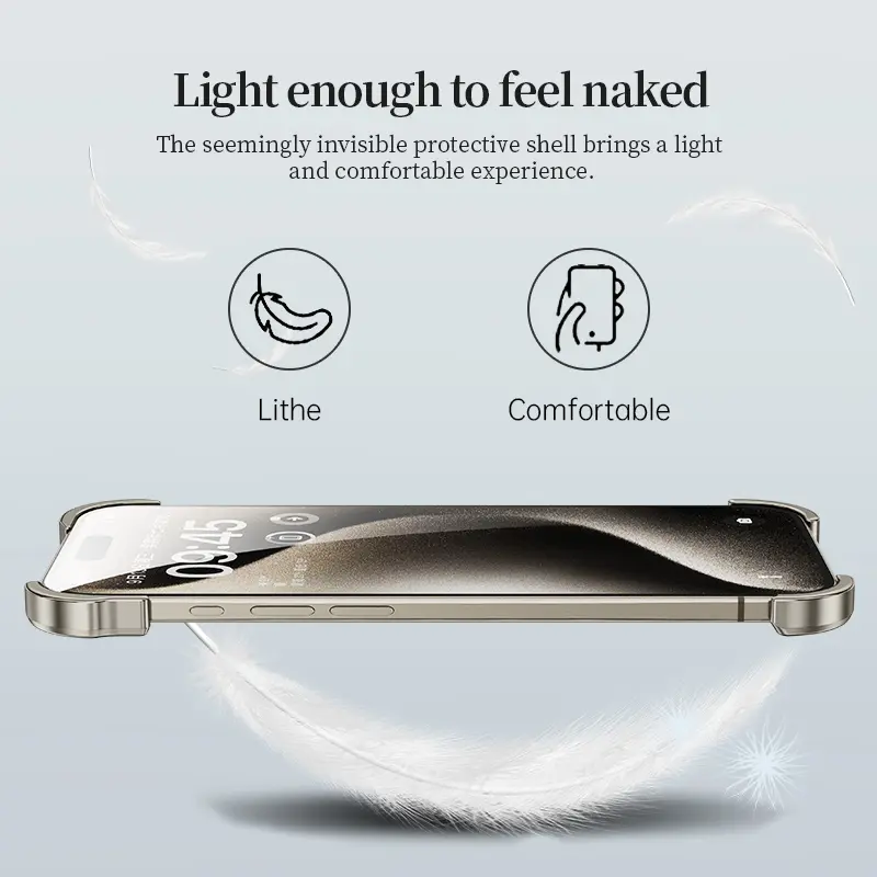 Luxury Alien Titanium Alloy Bumper Phone Case For iPhone 15 13 12 14 Pro Max 15Plus Metal Lens Film Protection Corner Pads Cover