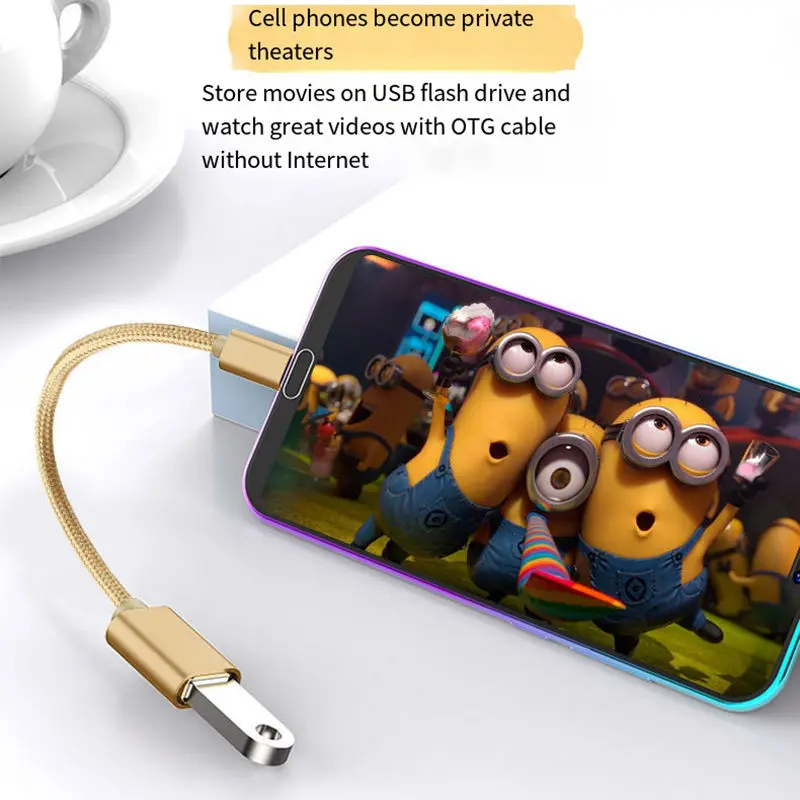 OTG Data Cable Type C Micro Android Male To USB -A Female Extension Adapter Connector For Mobile Phone PC MacBook Pro Converter