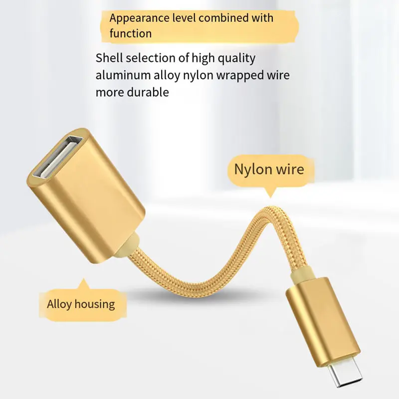 OTG Data Cable Type C Micro Android Male To USB -A Female Extension Adapter Connector For Mobile Phone PC MacBook Pro Converter